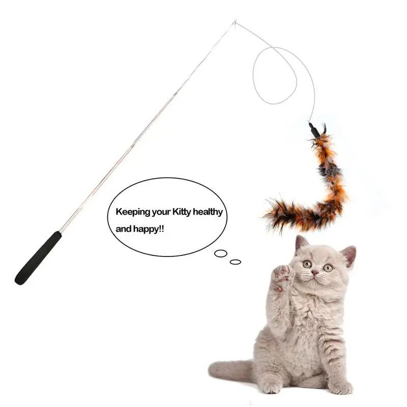 

Colors High Quality Pet Cat Toy Newly Design Bird Feather Plush Plastic Toy For Cats Kitten Pet Cat Catcher Teaser Toy