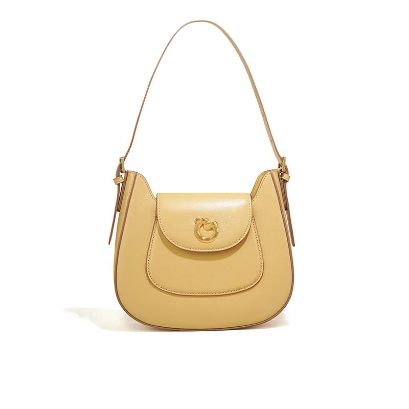 

2022 New Commuting Shoulder Bag Saddle Bag Cowhide Satchel Women's Bag