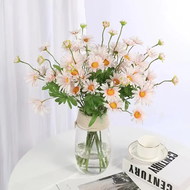 6PCS Artificial Flowers Outdoors Fake Small Daisy Flower UV Resistant for Home Indoor Outside Planter Garden Wedding Vase Decor |