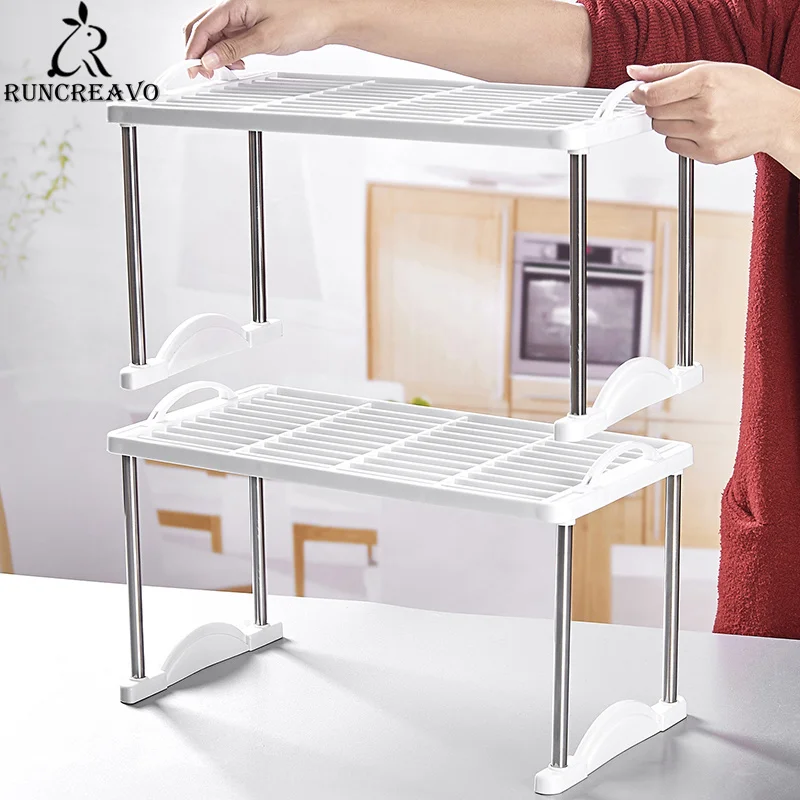 

Desktop Storage Rack Kitchen Sink Storage Plastic Office Freezer Storage Divider Multi-layer Finishing Small Shelf