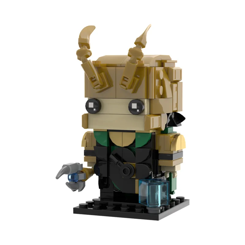 Фото 438 деталей MOC Super Heroes Marvelal Супергерой Локи BrickHeadz Модель Строительных Блоков Рождественский Подарок Игрушки Сборная Модель для Декорации №3