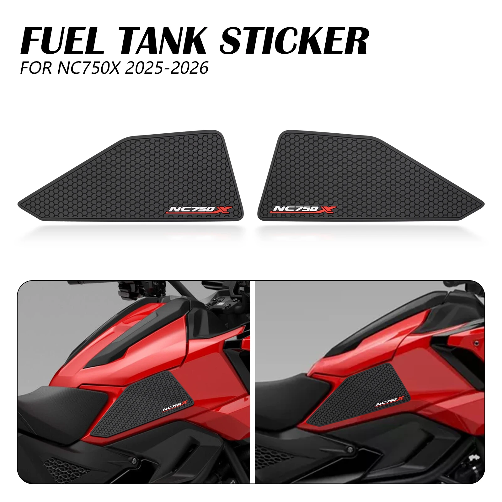 Фото Для мотоцикла Honda NC750X 2026/2025: Наклейки на топливный бак, боковые противоскользящие и противоцарапные накладки на подножки №1