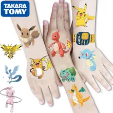 Original Tattoo Pokemon Stickers Waterproof Cute Pikachu Sticker Funny Cartoon Kids Girls Christmas Birthday Gift Reward Toy