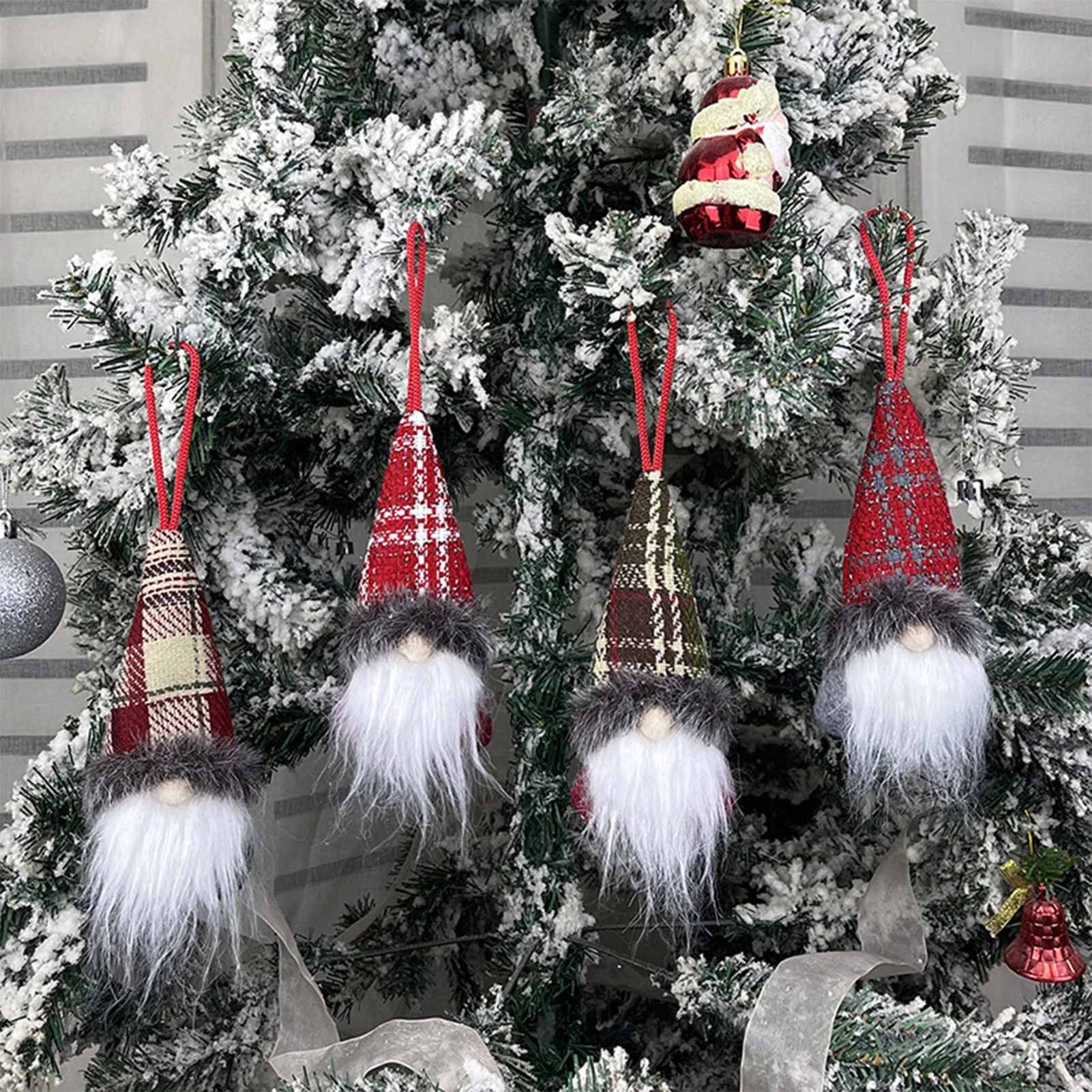 

4 шт. шведский Санта гномы Плюшевые Рождественские Подвески гном рождественские вязаные безликие куклы ручной работы скандинавский томте
