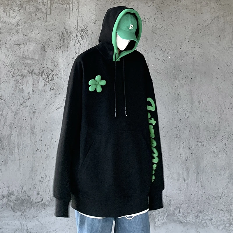 

Colorful Patchwork Hoodies Men Autumn Fashion Trends High Streetwear Teenage Loose Fit Pullover Tops Oversized Casual Sweatshirt