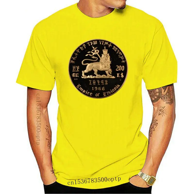 

Camiseta clásica con estampado de León de Judá para hombre, camisa de calle de talla grande, imperio de Etiopia, Haile Selassie,