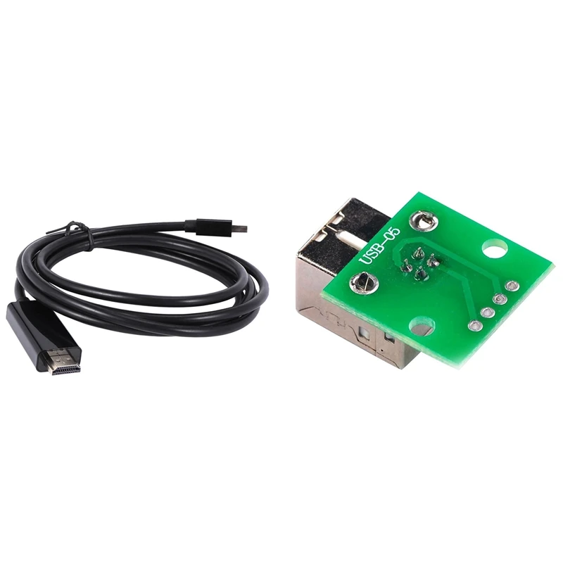 

1x Male to Male 1.8M Mini DP to HDMI Cable (Black) & 2 x USB Type B Female Socket Breakout Board 2.54mm Pitch Adapter