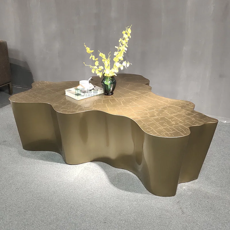 

Metal copper coffee table stainless steel creative irregular shaped pier stump coffee table table