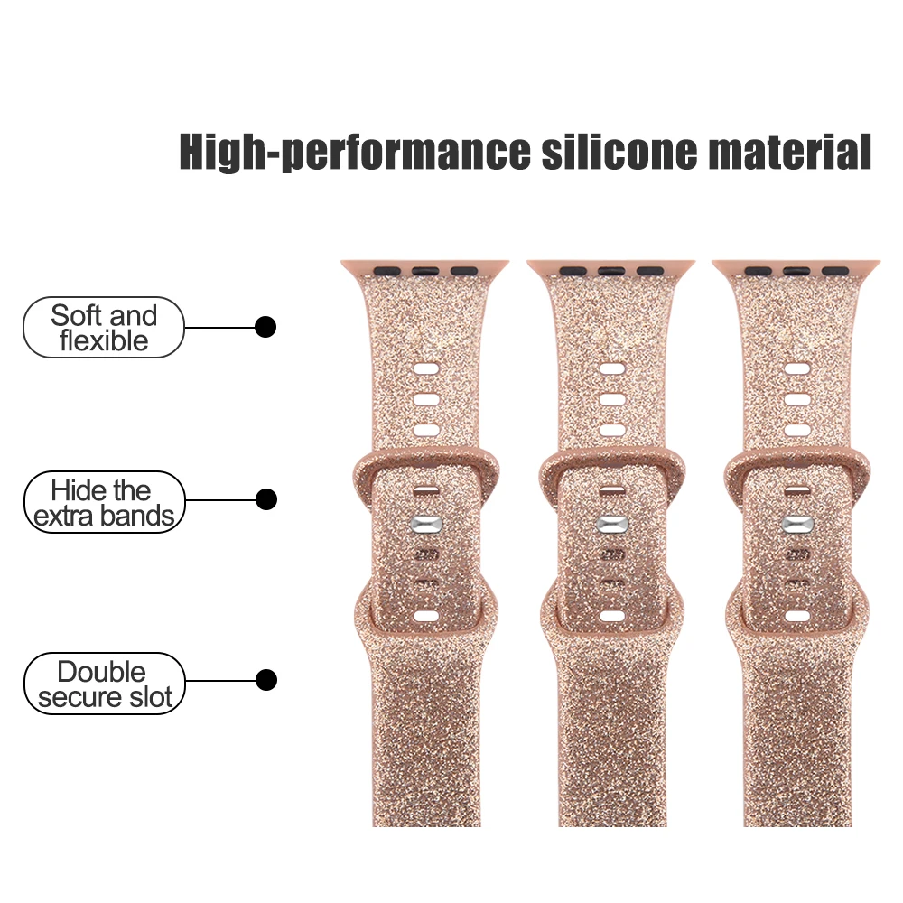 6pcs Silicone Band For Apple Watch Strap 7 6 5 4 3 2 SE 42MM 38MM 44MM 40MM Strap Bracelet For iWatch 41MM 45MM Watch correa