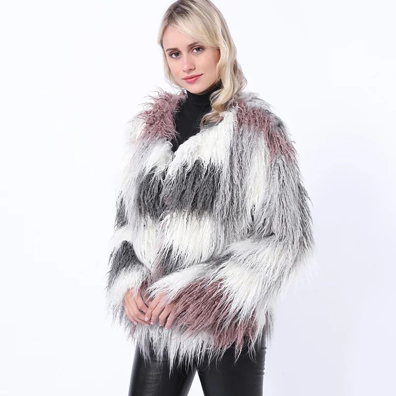 Women's Fur Jacket Autumn and Winter Imitation Fur Overcoat Mid-Length Mink Fur Fox Fur Fur Women's Coat Faux Fur Coat