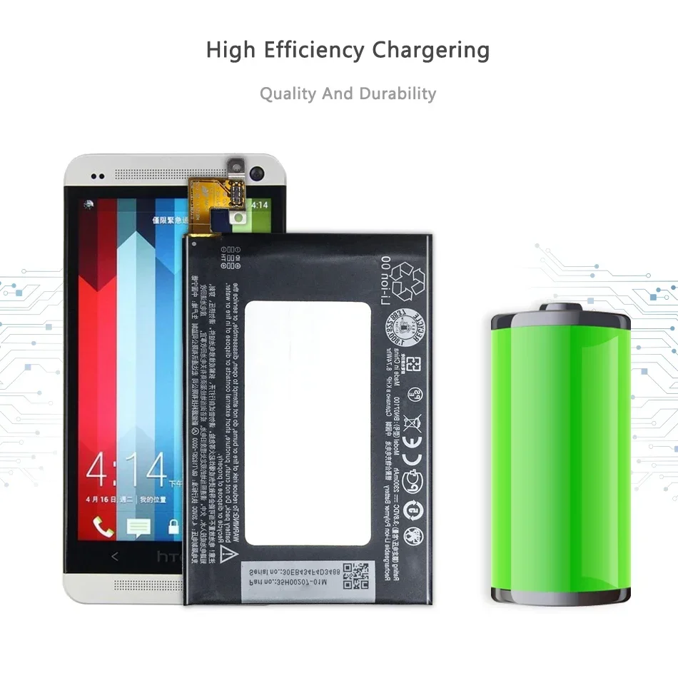 Аккумулятор 2300 мАч для HTC One M7 801E 801S 801N 801V 801U 802D 802W 802T HTL22 BN07100