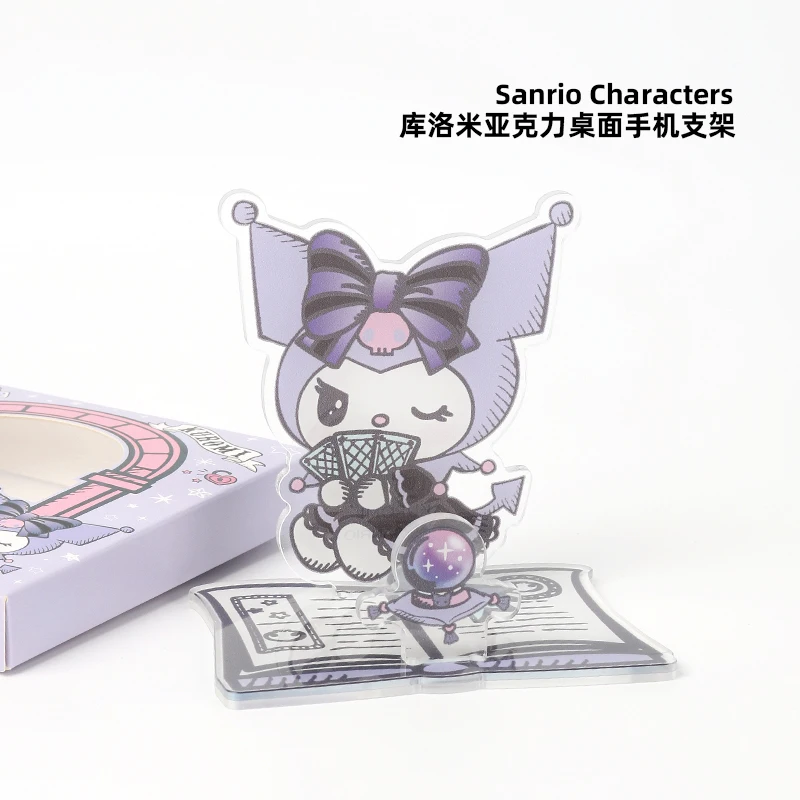 

Kawaii Sanrios держатель телефона мультфильм аниме Kuromi акриловый прозрачный настольный держатель телефона милая форма