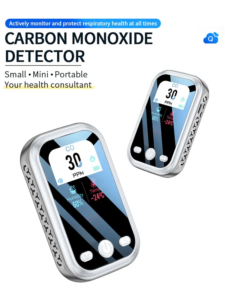 

Air Quality Monitor Mini CO Concentration Detector 3 IN 1 Portable Carbon Monoxide Detector CO Temperature Humidity for Indoor