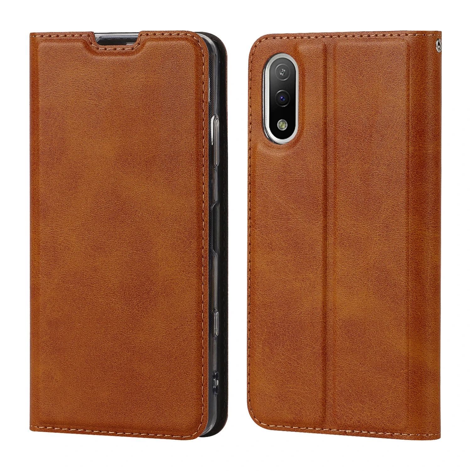 

Premium Leather Case for Sony Xperia Ace II Ultra-Thin Retro Flip Case Magnetic adsorption cover + 1 Lanyard