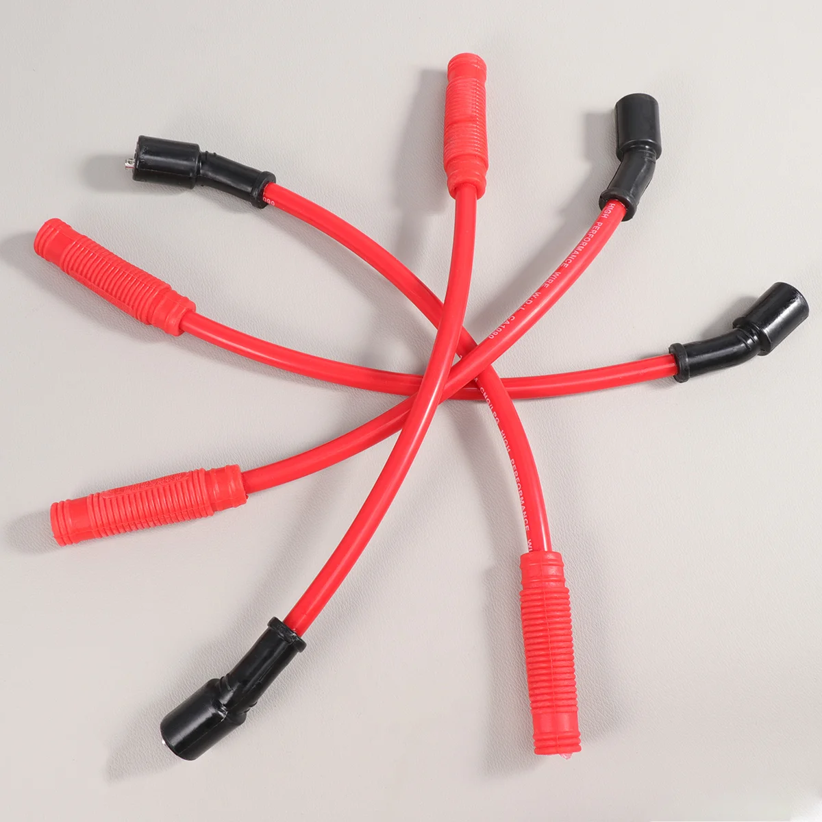 

8Pcs 10.5mm High Performance Energy Saving and Environmental Modification RACING Ignition Wire Red