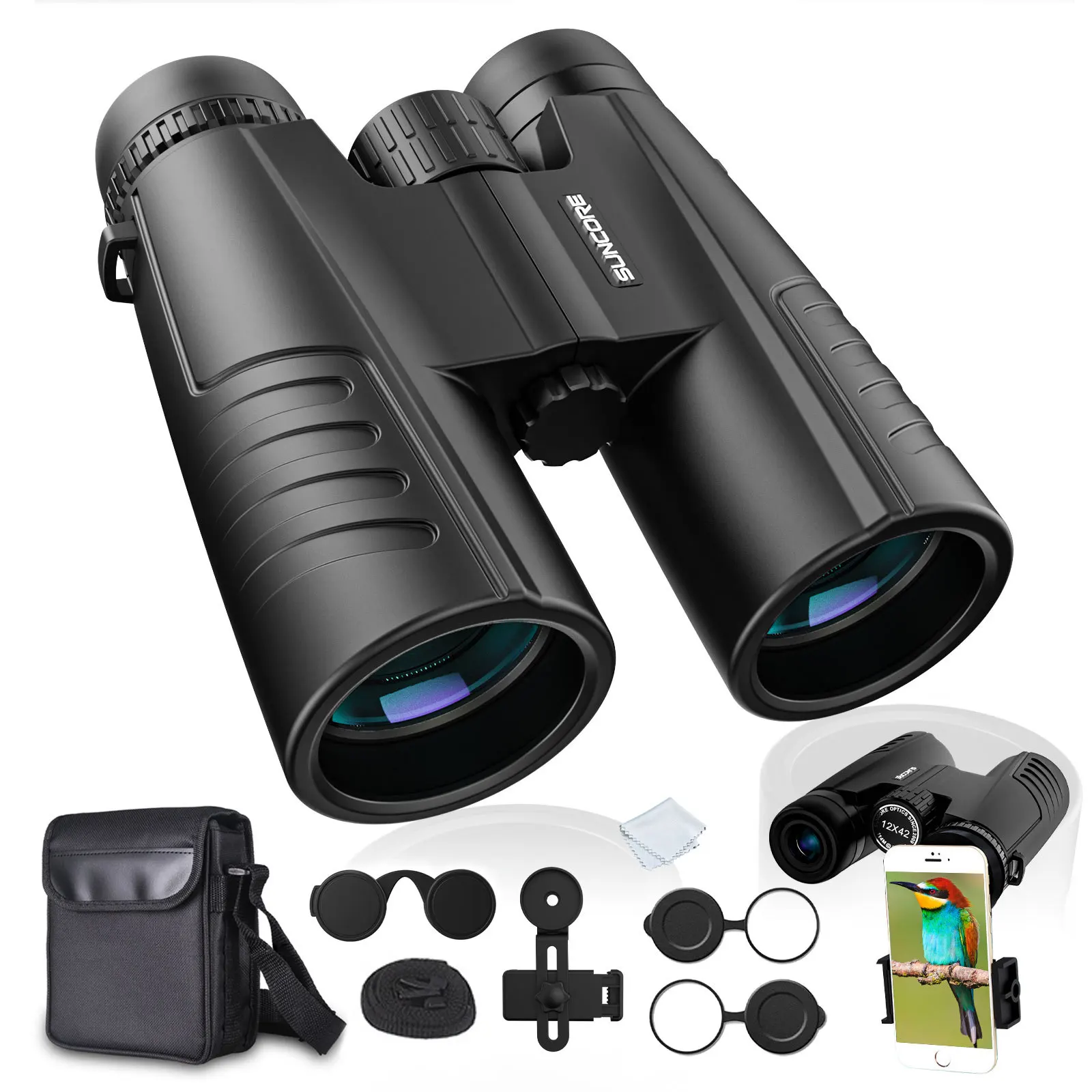 12X42 high-power high-definition binoculars outdoor portable low-light night vision telescope non-infrared