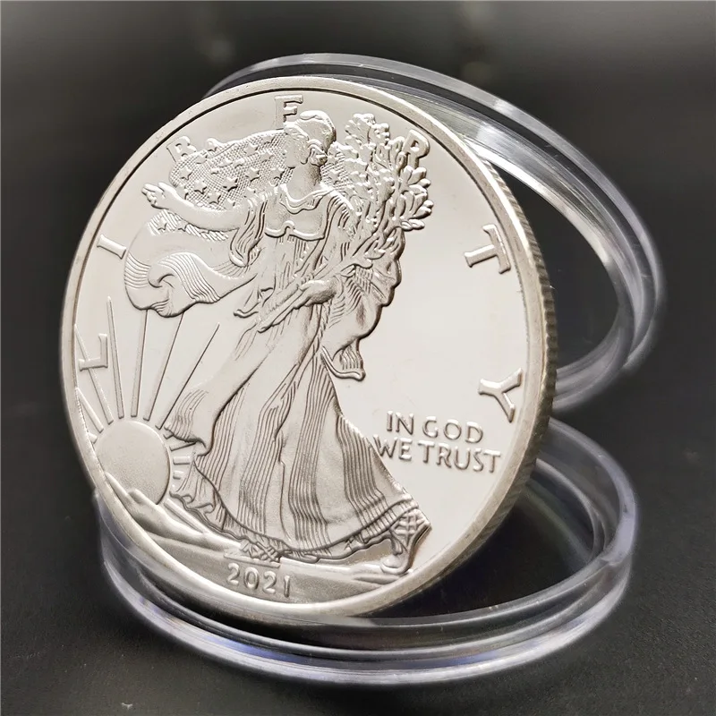 

Немагнитная монета 2022/ 2023 US Liberty Challenge, монета американский Орел, Посеребренная памятная монета, коллекция подарков, Декор для дома