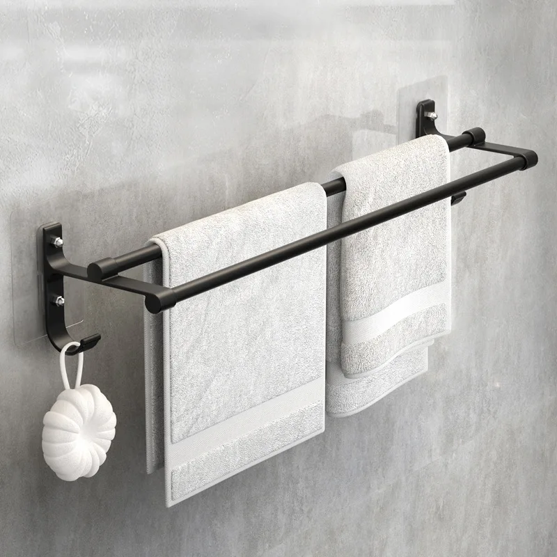 

BEZO Towel Bar Wall-mounted Bathroom Towel Organizer Storage Rack Does Not Take Up Space Towels Rack for Bathroom Accessories
