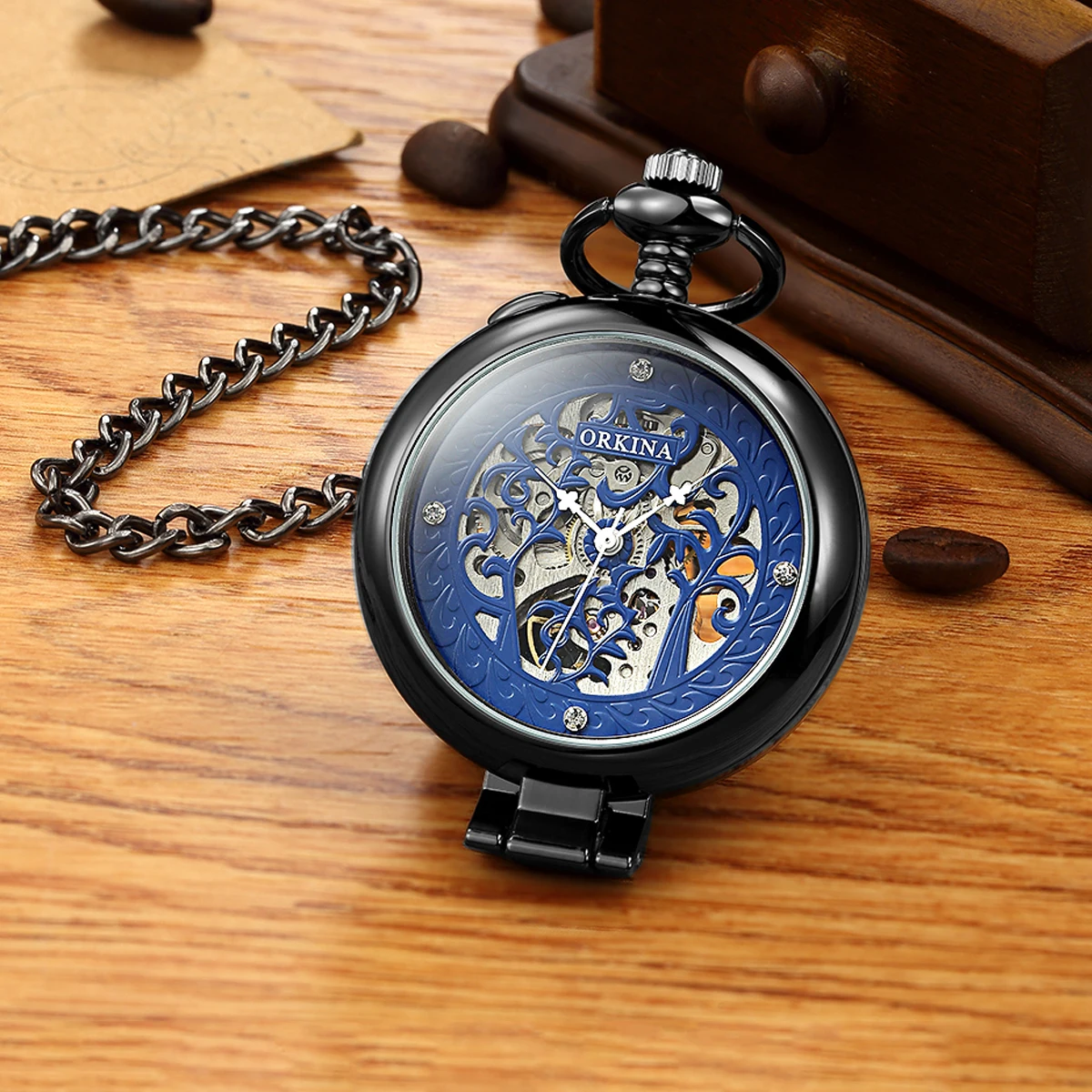 Men Retro Mechanical Pocket Watches Women Fob Chain Mens Exquisite Carving Dial Clock Luxury Fashion Quartz Pocket Watch Gifts