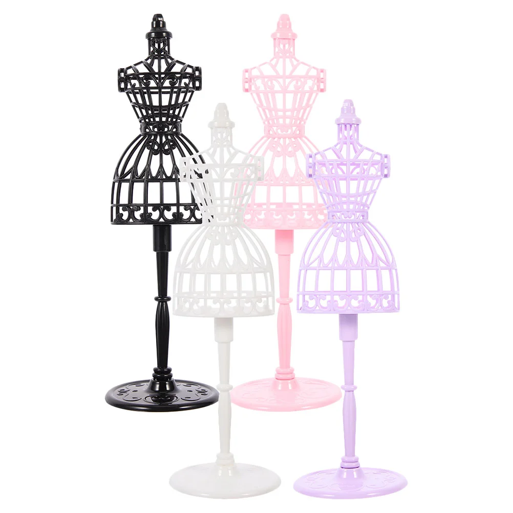 

4 Pcs Clothes Mannequin Home Decor Model Dress Supports Holder House Accessory Plastic Mini Clothing Stands Garment Child
