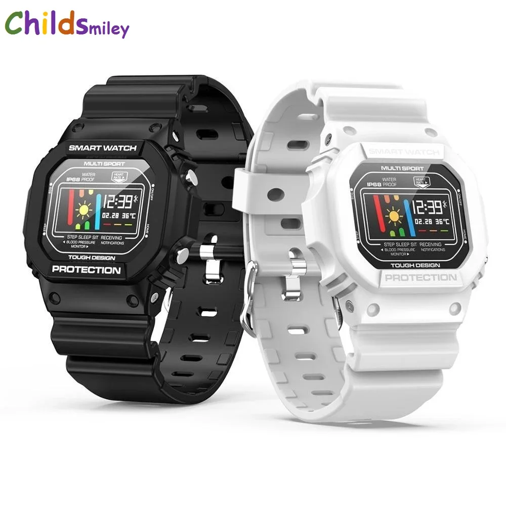 IP68 Водонепроницаемые Смарт-часы с пульсометром и тонометром браслет для