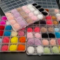 24pcs fluffy fur pompom nail art charms detachable magnet hairball faux fur balls with magnetic base pom poms nail decorations