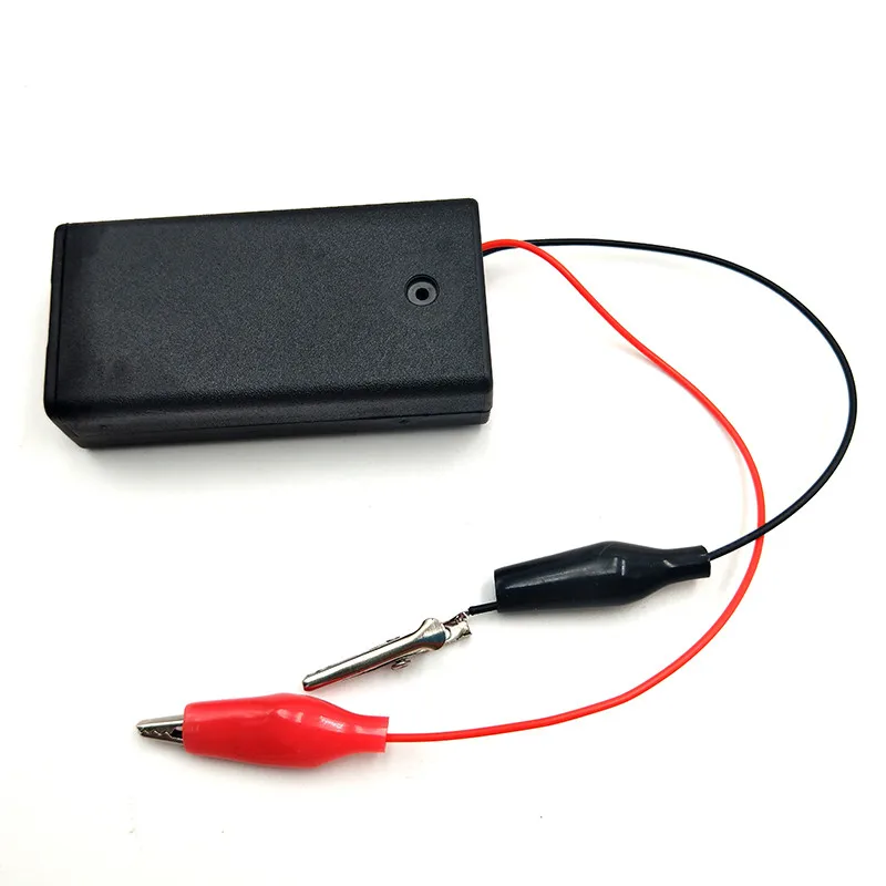 600pcs/lot 2*AA 3V Plastic Battery Holder Storage Box Case With Alligator Clips For 2 x 1.5V AA Lithium Batteries Cover