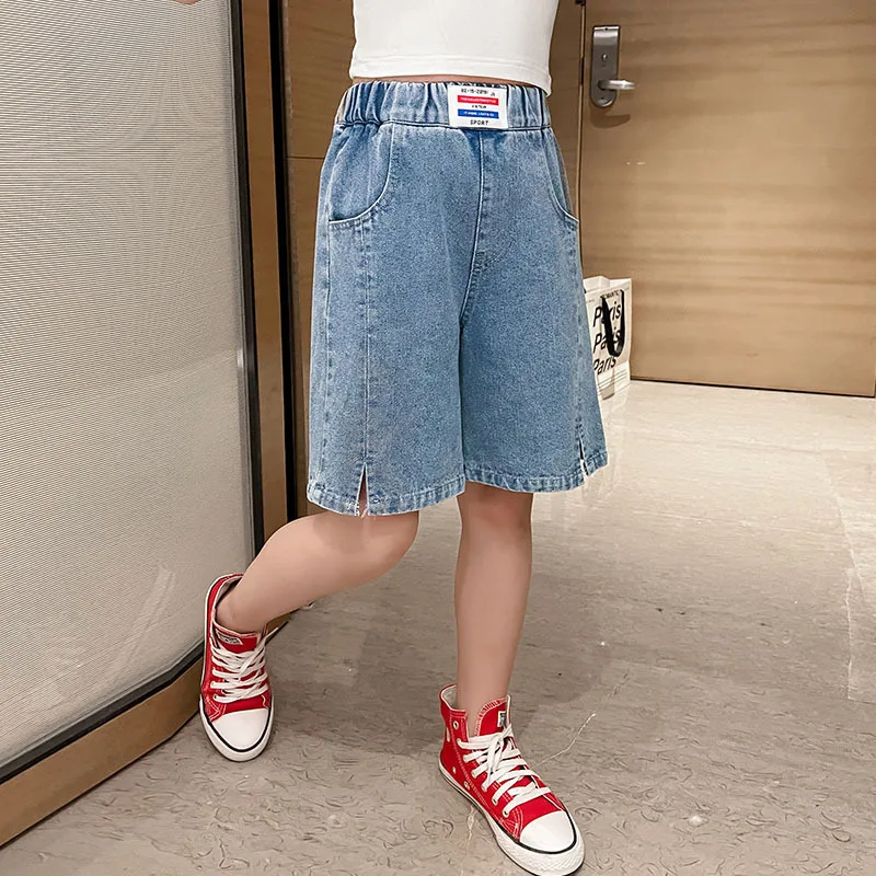 

Girls' Summer Split Denim Shorts 2023 Cropped Pants Thin Kids Shorts Jeans Girls Shorts for Girls Baby Pants Cute Shorts