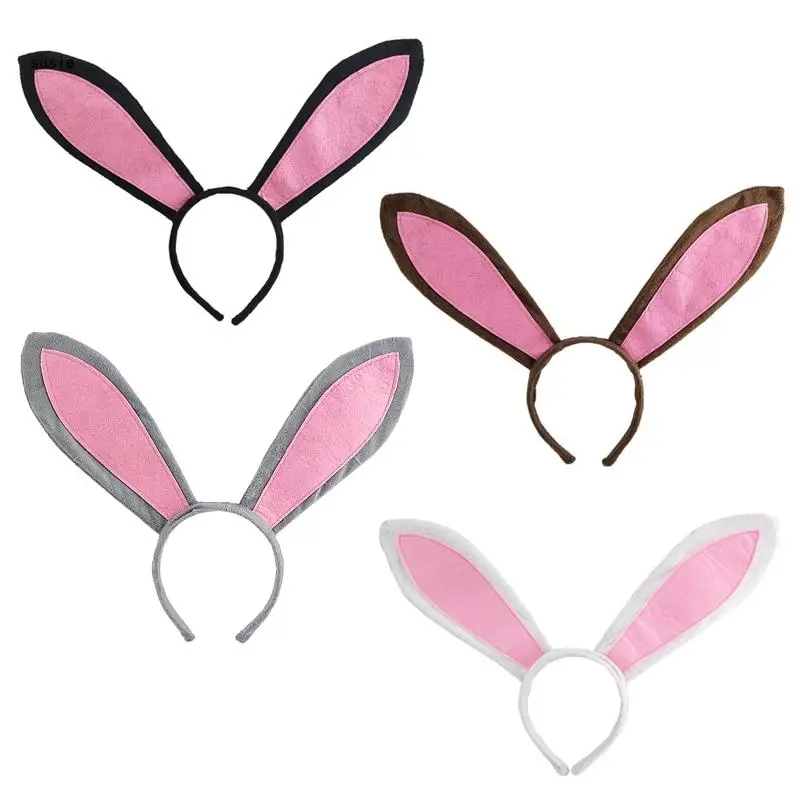 

X7YA Easter Long Bunny Ears Headband Lovely Rabbit Animal Cosplay Plush Hair Hoop