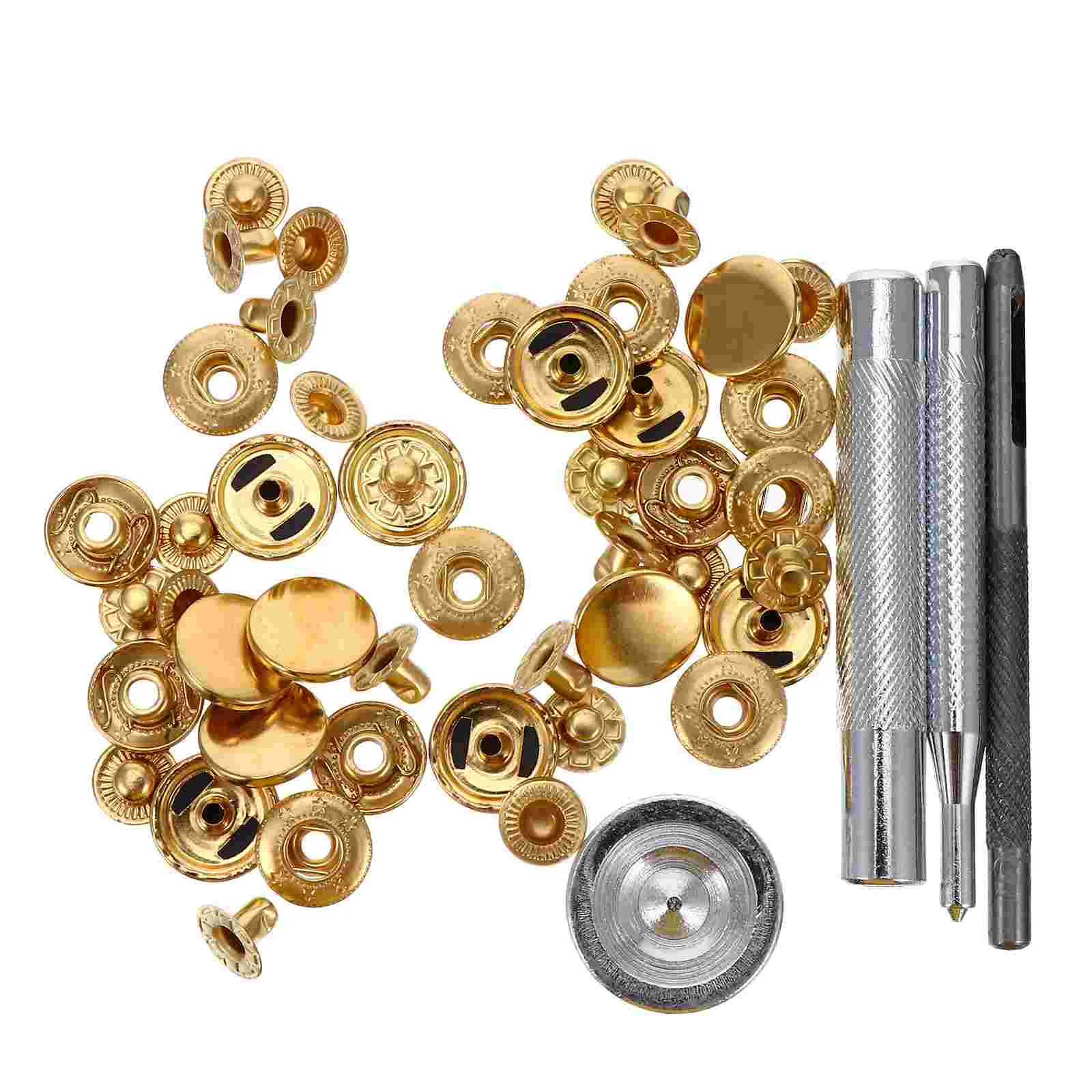 

12 Sets Metal Snap Buttons Kit Press Studs for Clothing Bracelet Bag