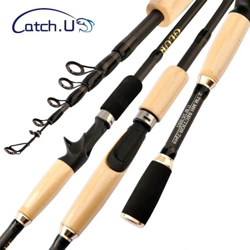 

Telescopic Lure Rod Carbon Fiber Spinning Casting Fishing Pole Bait Weight 15-35g Ultra Short Portable Travel Fishing Rods