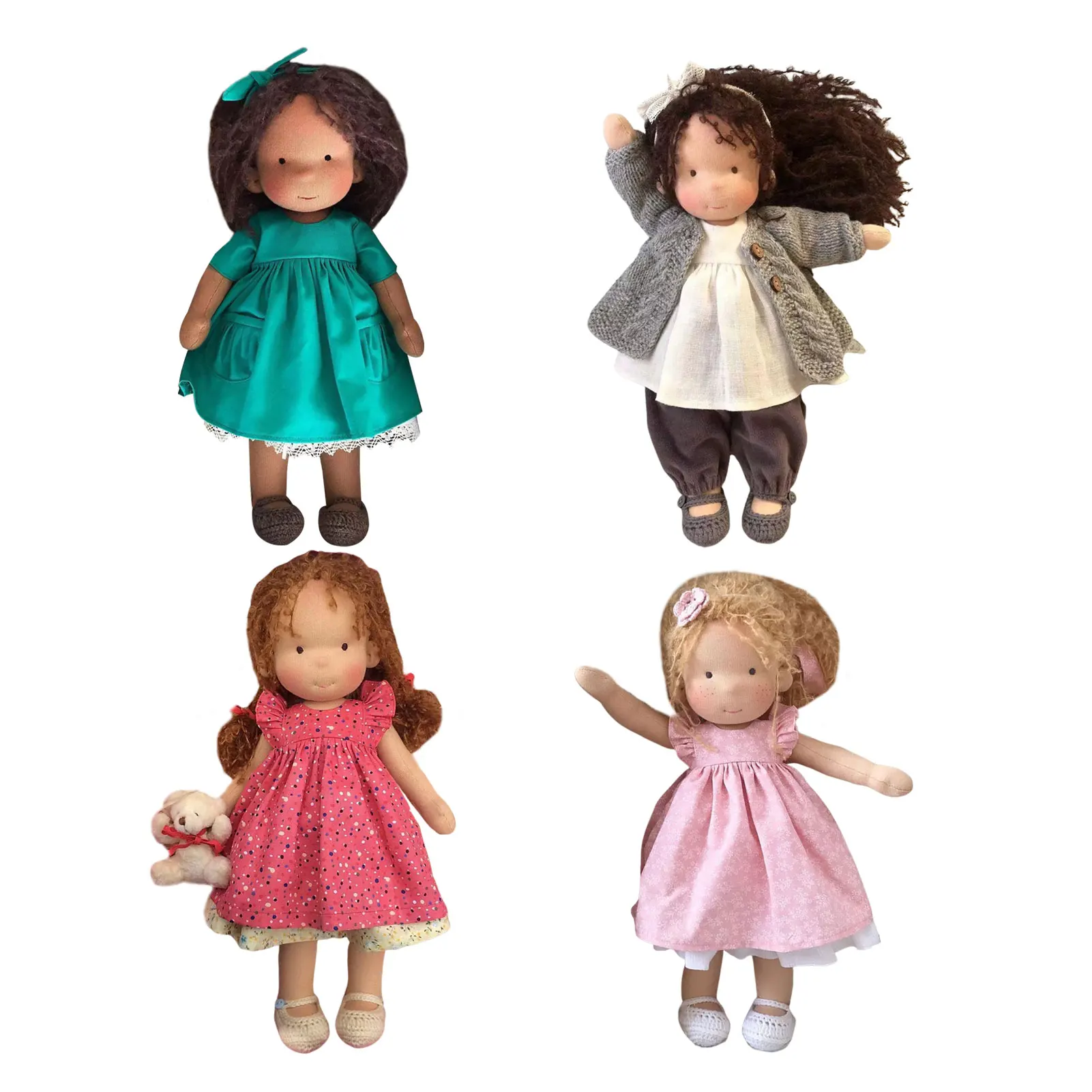 

Handmade Wal-dorf Doll Figure Cartoon Plush Figure Toys with Full Clothes Set Plush Dolls Rag Auspicious Doll Surprise Gift Toy