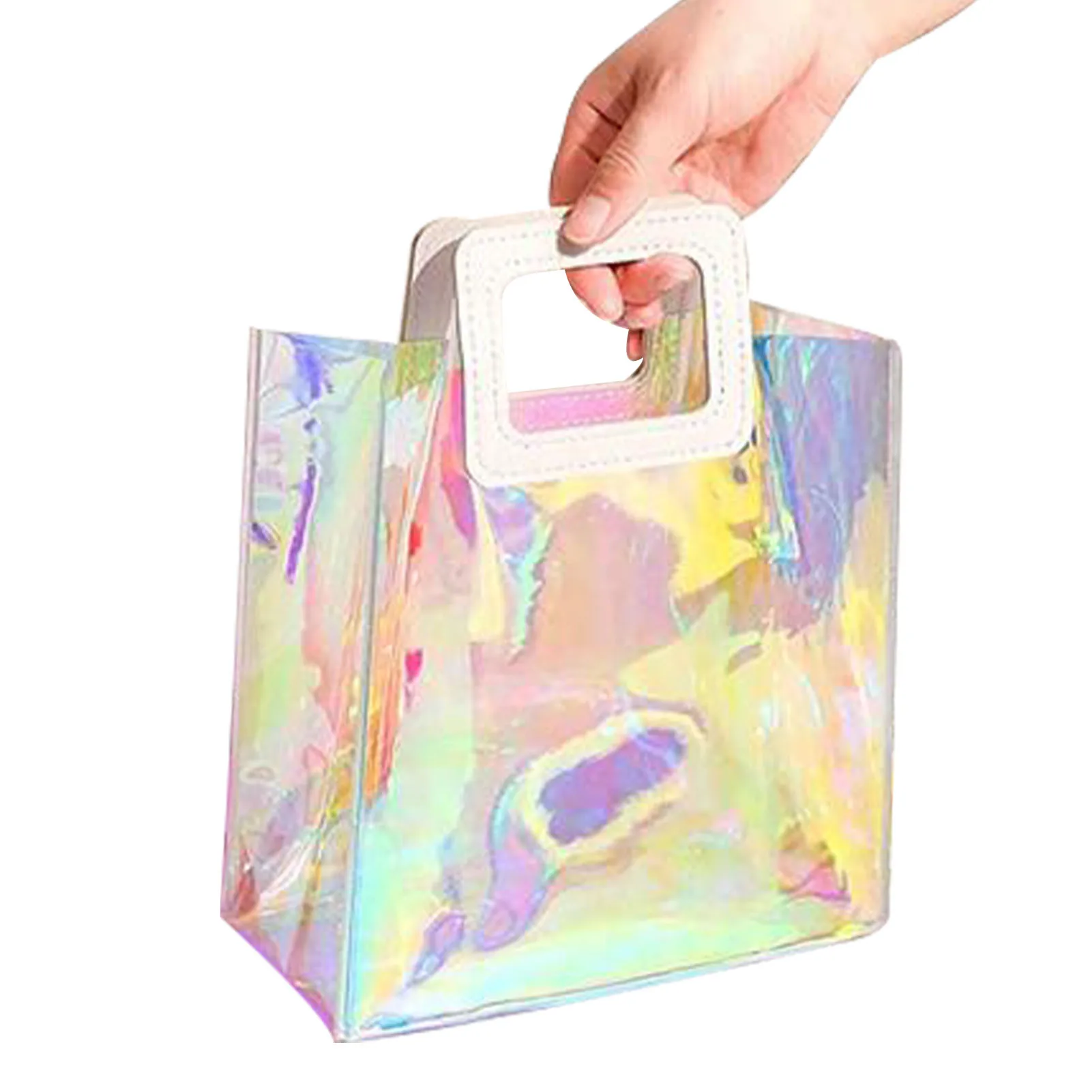 

Tote Bag Reusable Gift Bags With Handles PVC Waterproof Toiletries Bag Pouch Makeup Organizer For Women Girls.