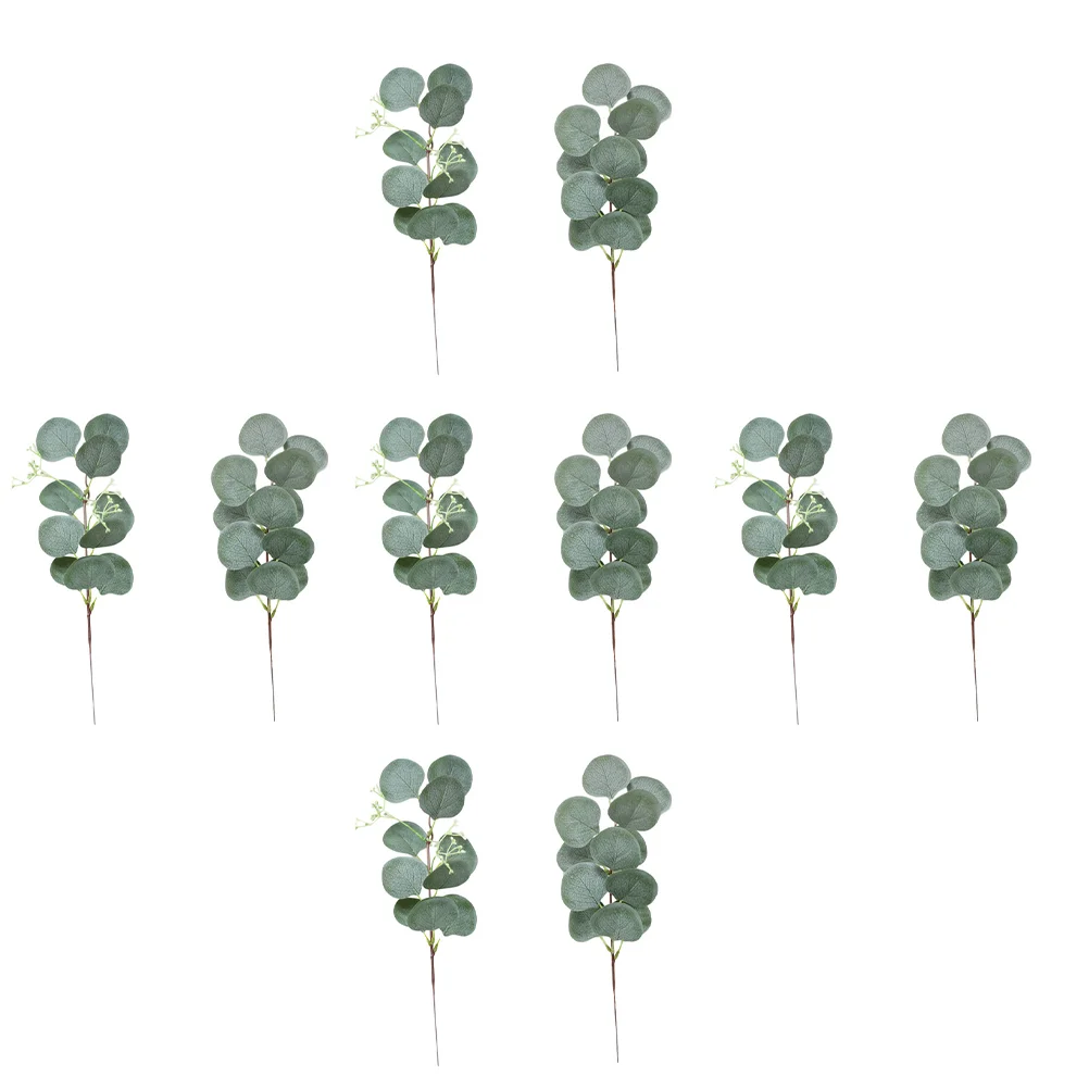 

10pcs Artificial Eucalyptus Greenery Eucalyptus Stems Plastic Eucalyptus Artificial Bonsai
