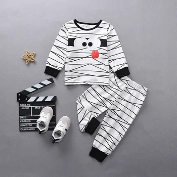 Toddler Infant Kids Girls Boys Outfit Halloween Prints Long Sleeves Custome Party Tops Pants 2pcs Set Outfits 1 2 3 4 5 6 Years 1