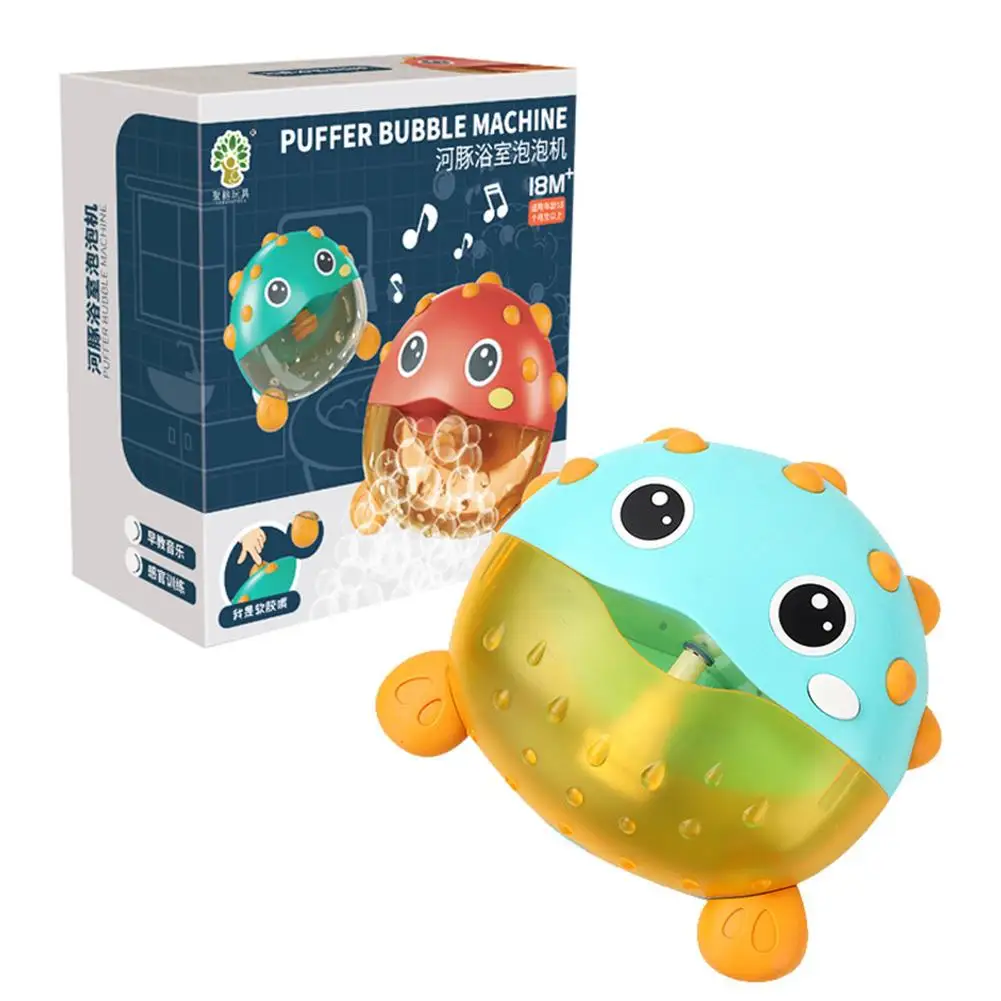 

Puffer Fish Music Bubble Machine Built-in 12 Classic Songs Funnny Children Bath Toys