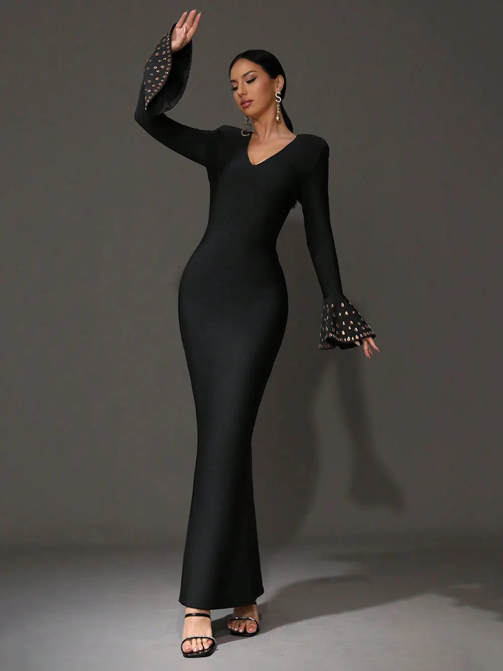 2024 элегантное женское легкое роскошное бандажное платье с бисером и