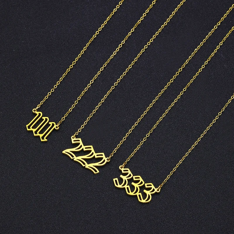 

HIYEE Europe And The United States Summer Hot Selling Stainless Steel Necklace Creative Numbers Small Pendant Clavicle Chain