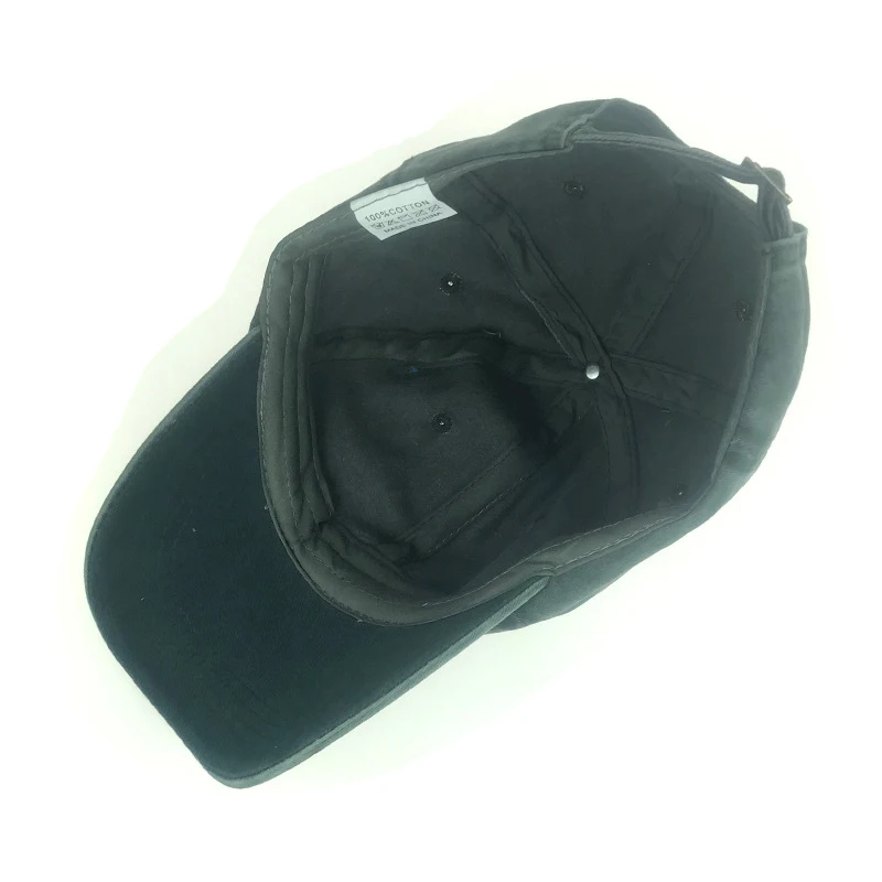 Винтажная хлопковая бейсболка с эффектом потертости однотонная Снэпбэк Кепка