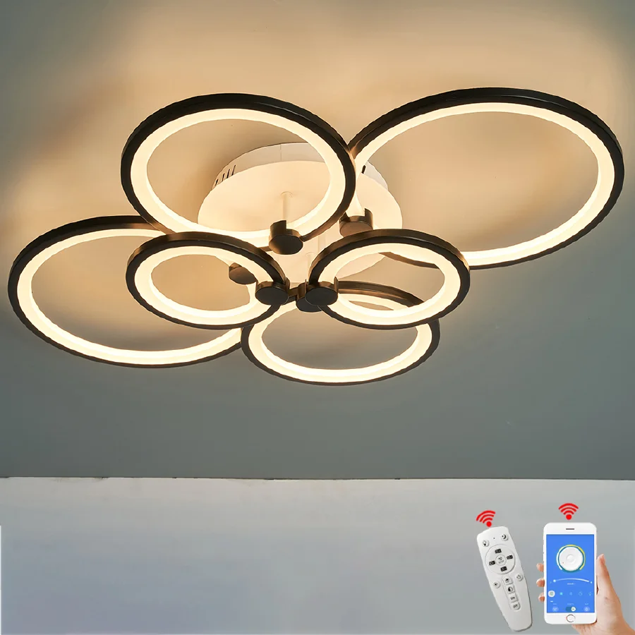 

Hot New Circle Rings Modern Led Chandelier Lighting Lamp 90-260V Home Indoor Ceiling Chandeliers Fixtures Free Shipping