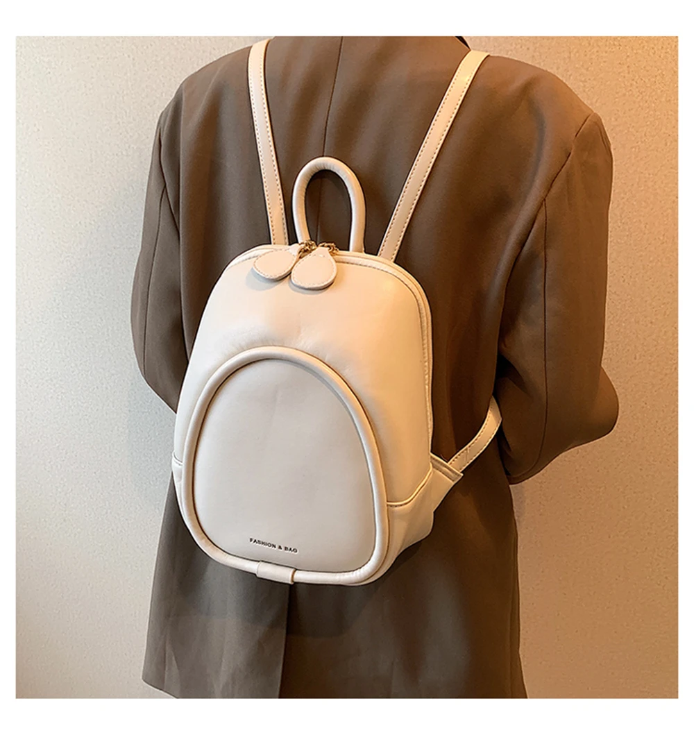 

Luxury Designer High Quality Leather Ladies Backpack Solid Color Design Fashion Women Travel Bags Women's Anti Theft Backpack
