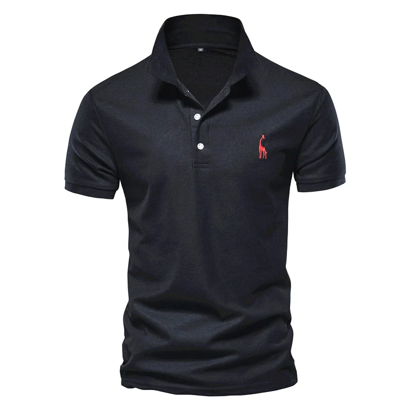 

2023New Men's Polos Shirts Casual Deer Embroidery Cotton Polo Shirt Men Short Sleeve Brand Quantity polo Men T Shirts Fashion