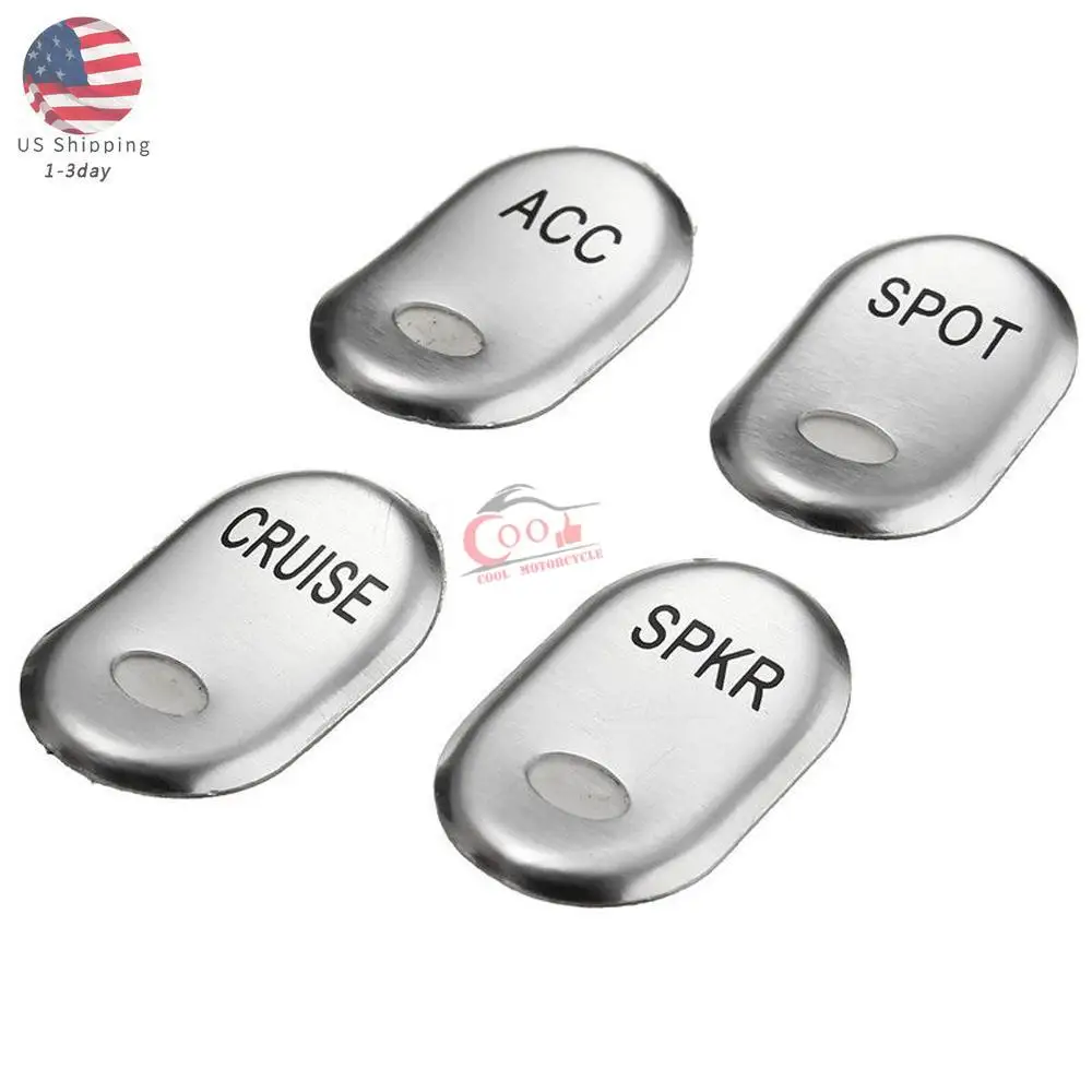 

4 Pcs Motorcycle Switch Covers Rocker Switch Covers Buttons Cap Kit Chrrome For Harley Touring Electra Glide Street Glide 96-13