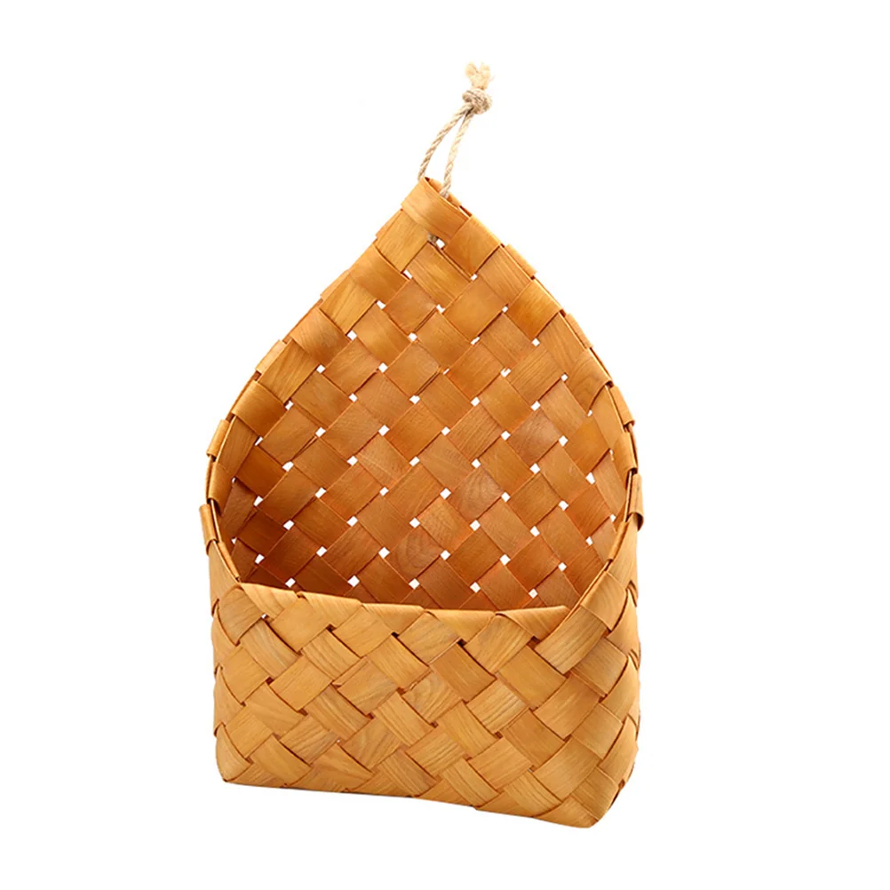 

Hanging Basket Wall Flower Planter Woven Holder Rustic Rattan Magazine Flowerpot Basketspot Wicker Organizer Vegetable Mounted
