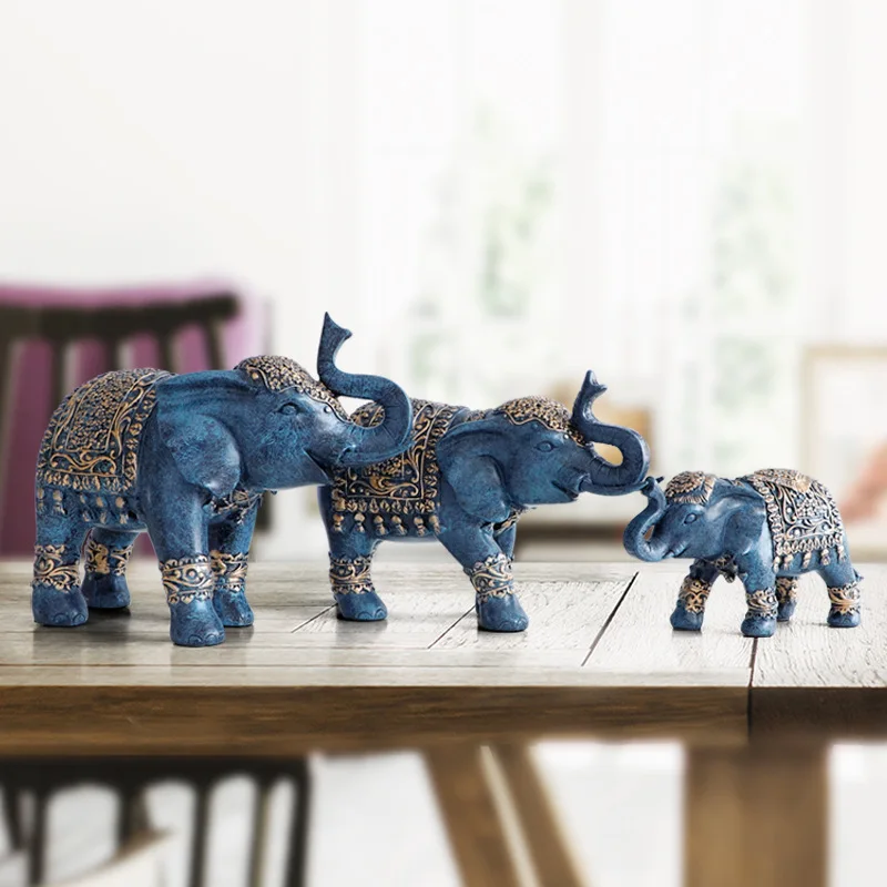 

3PCS Elephant Statue Nordic Sculpture Ornaments Home Decor For Living Room Accessories Nordic Aesthetic Luxurious Wedding Gift