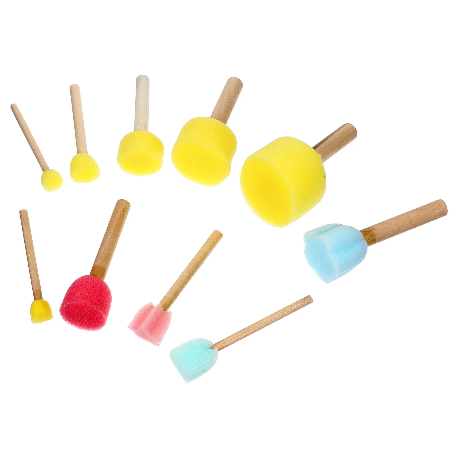 

10pcs Sponge Brush Set Drawing Brush Doodle Tools Random Type Color