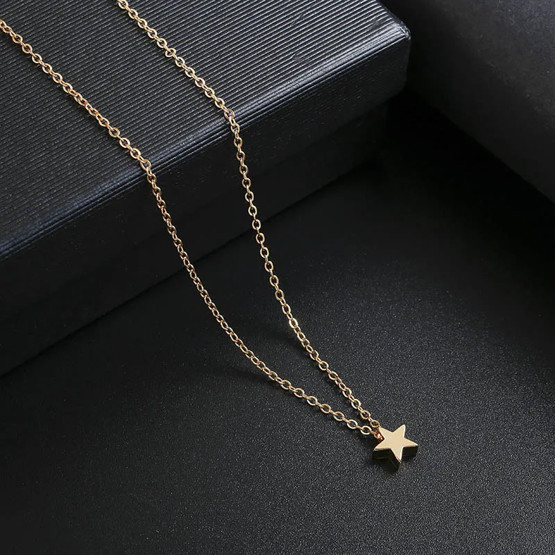 

New Women Chocker Gold/Silver Color Chain Star Heart Choker Necklace Jewelry Collana Kolye Bijoux Collares Mujer Collier