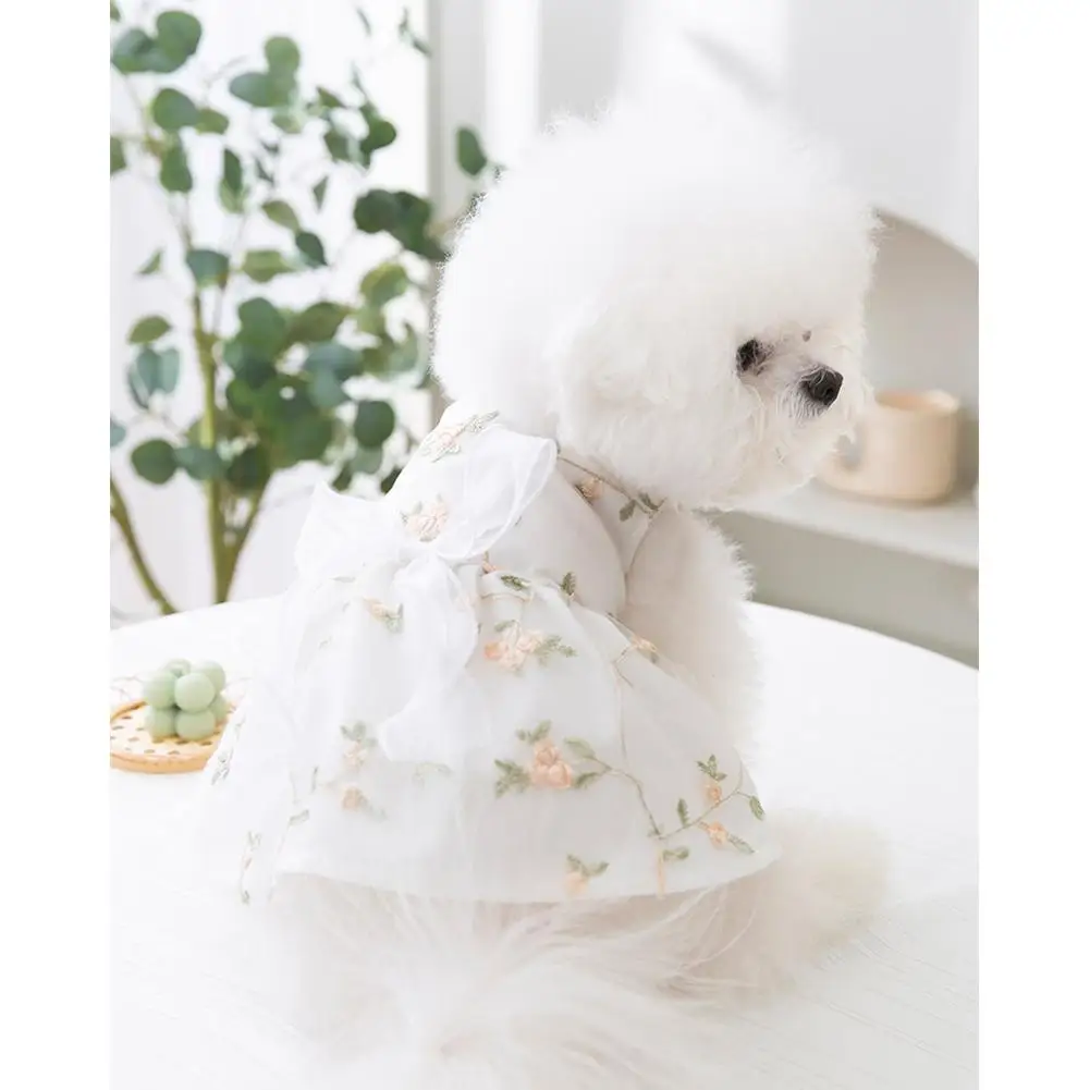 

Pet Dog Dress With Bowknot Princess Dress Pet Clothes For Weddings Birthdays Holiday Parties Valentine Day for Small Medium Cat