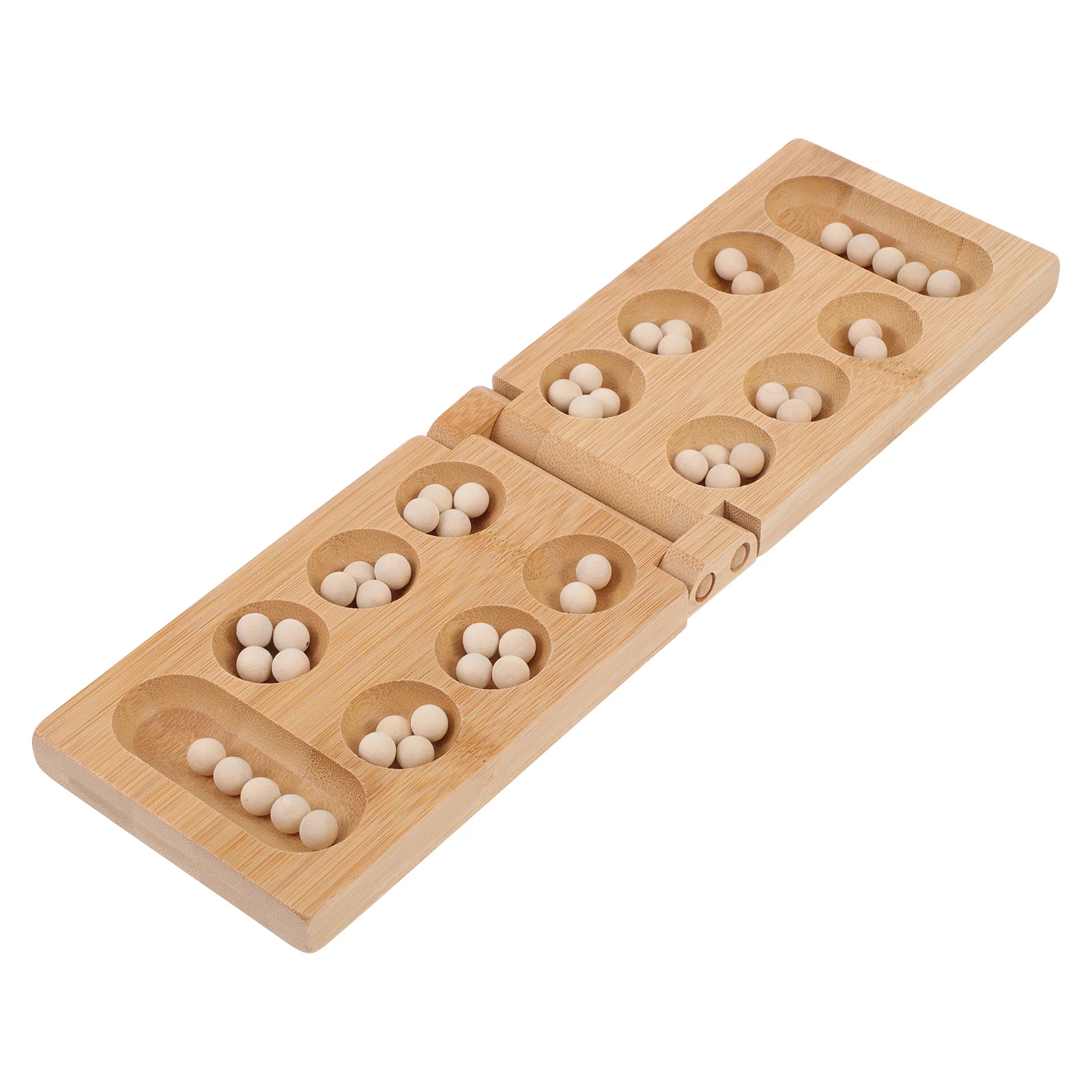 

1Pc Mancala Board Game Folding Chess Bamboo Plaything Thinking Puzzle Game for Party Brain Training Kids
