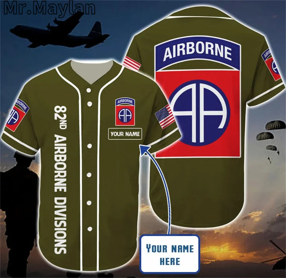 

Custom Name US Air Force Veteran Baseball Jersey Shirt US Army Baseball Shirt 3D Print Men's Shirt Casual Shirts hip hop Tops-34